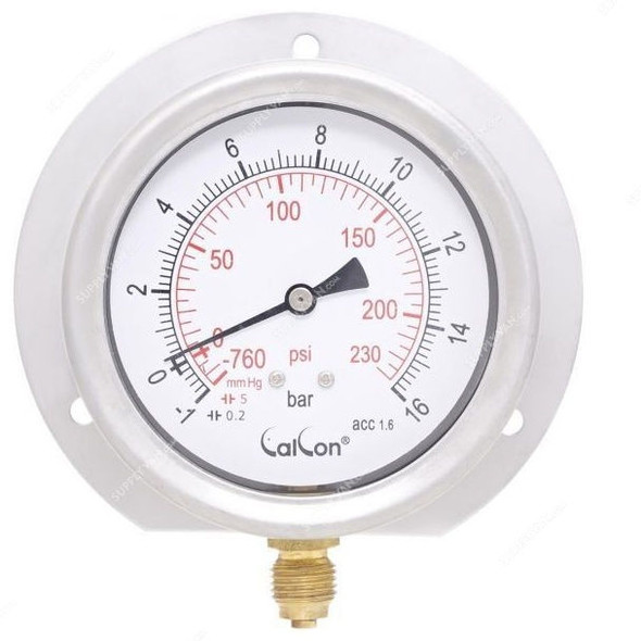 Calcon Pressure Gauge, CC10C, 80MM, 1/4 Inch, BSP, -1-16 Bar
