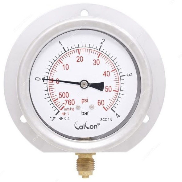 Calcon Pressure Gauge, CC10C, 80MM, 1/4 Inch, BSP, -1-4 Bar