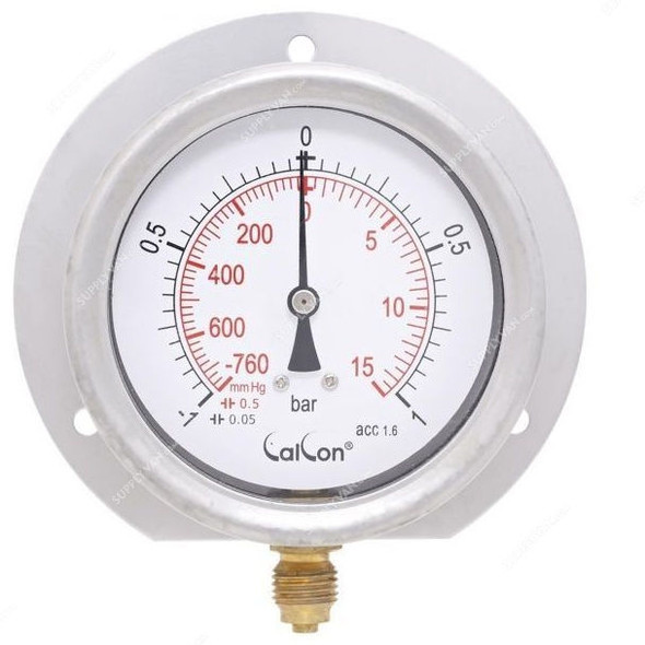 Calcon Pressure Gauge, CC10C, 80MM, 1/4 Inch, BSP, -1-1 Bar