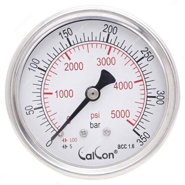 Calcon Pressure Gauge, CC10D, 63MM, 1/4 Inch, NPT, 0-350 Bar