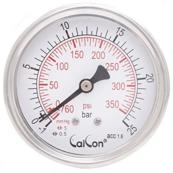 Calcon Pressure Gauge, CC10D, 63MM, 1/4 Inch, NPT, -1-25 Bar