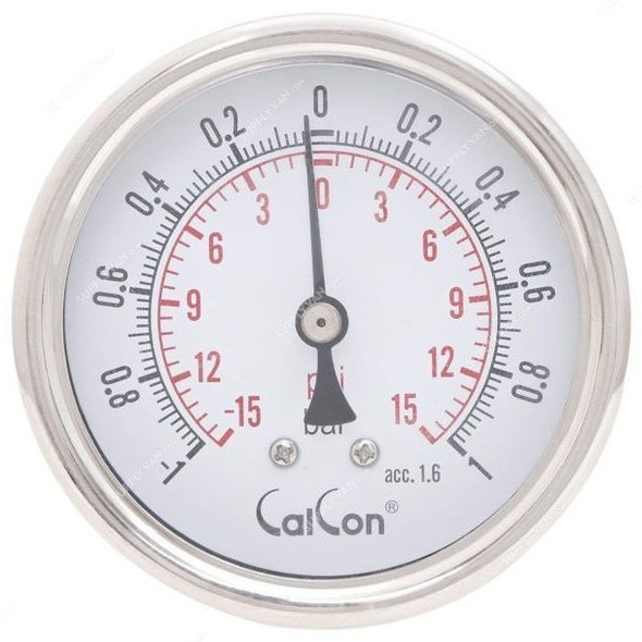 Calcon Pressure Gauge, CC10D, 63MM, 1/4 Inch, NPT, -1-1 Bar
