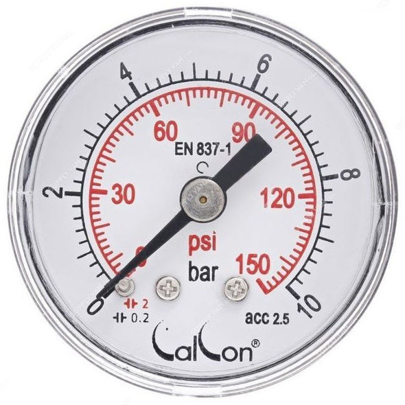 Calcon Pressure Gauge, CC121D, 40MM, 1/8 Inch, BSP, 0-10 Bar