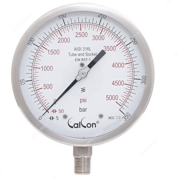 Calcon Pressure Gauge, CC18A, 160MM, 1/2 Inch, NPT, 0-350 Bar