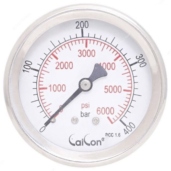 Calcon Pressure Gauge, CC18D, 63MM, 1/4 Inch, NPT, 0-400 Bar