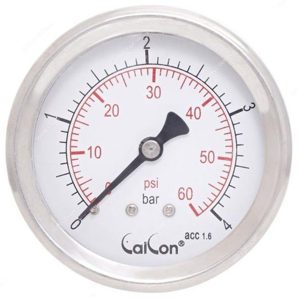 Calcon Pressure Gauge, CC18D, 63MM, 1/4 Inch, NPT, 0-4 Bar