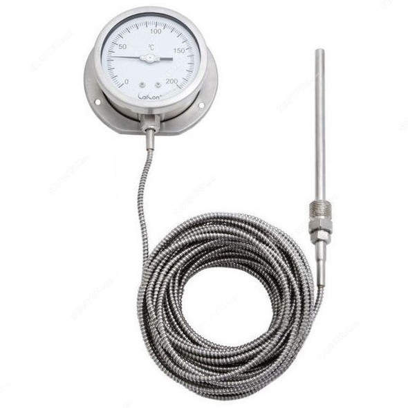 Calcon Gas Filled Capillary Type Thermometer, TG18C, 100MMx15 Mtrs, 0-200 Deg. C