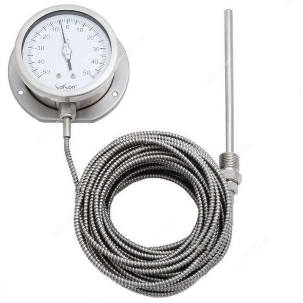 Calcon Gas Filled Capillary Type Thermometer, TG18C, 100MMx15 Mtrs, -50-50 Deg. C