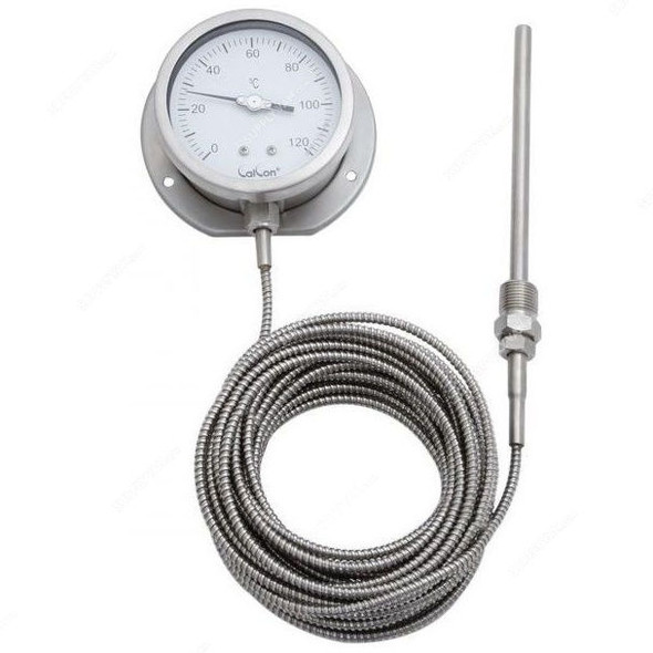 Calcon Gas Filled Capillary Type Thermometer, TG18C, 100MMx10 Mtrs, 0-120 Deg. C