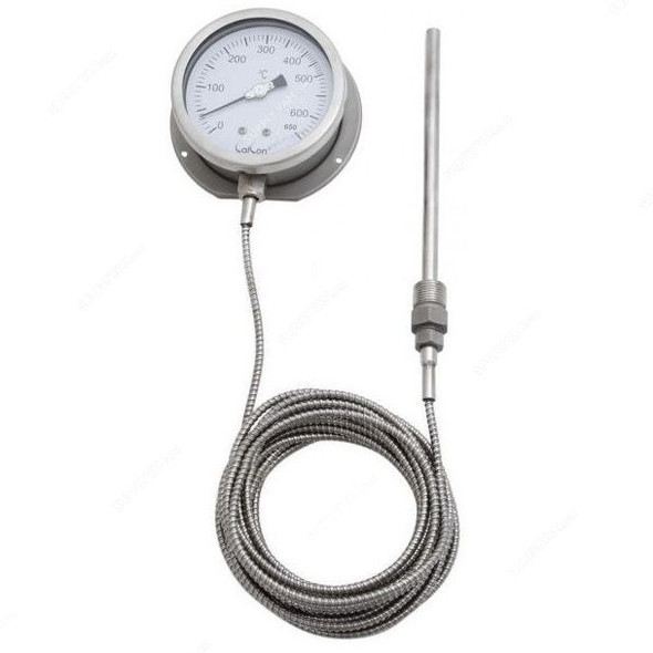 Calcon Gas Filled Capillary Type Thermometer, TG18C, 100MMx7 Mtrs, 0-650 Deg. C