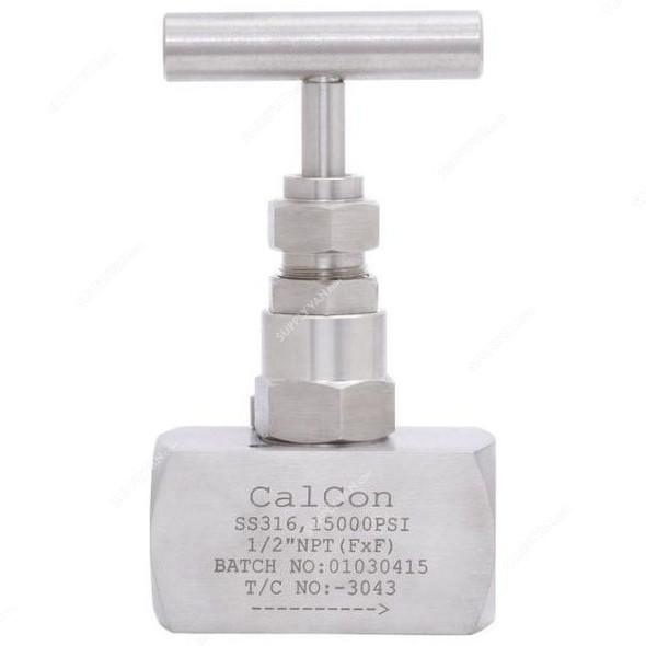 Calcon Needle Valve, 15000 Psi, 1/2 Inch, FxFNPT