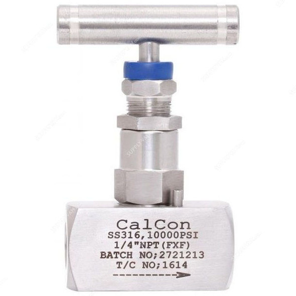 Calcon Needle Valve, 10000 Psi, 1/4 Inch, FNPT