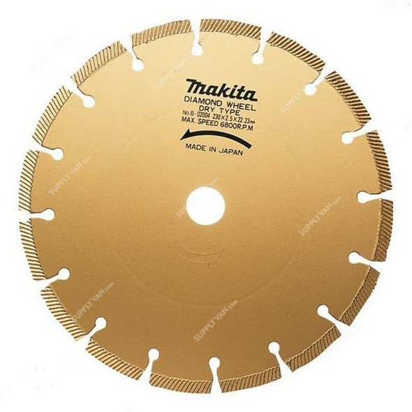 Makita Segmented Wave Diamond Blade, B-02004, Dry, 230MM, Gold