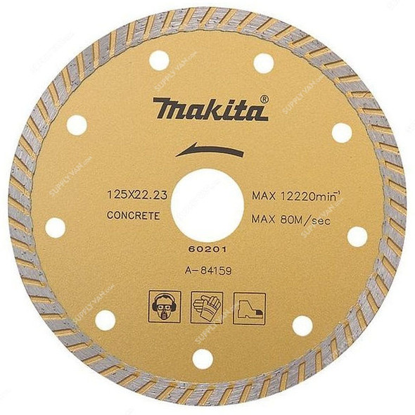 Makita Corrugated Diamond Blade, A-84165, Dry, 180MM, Gold