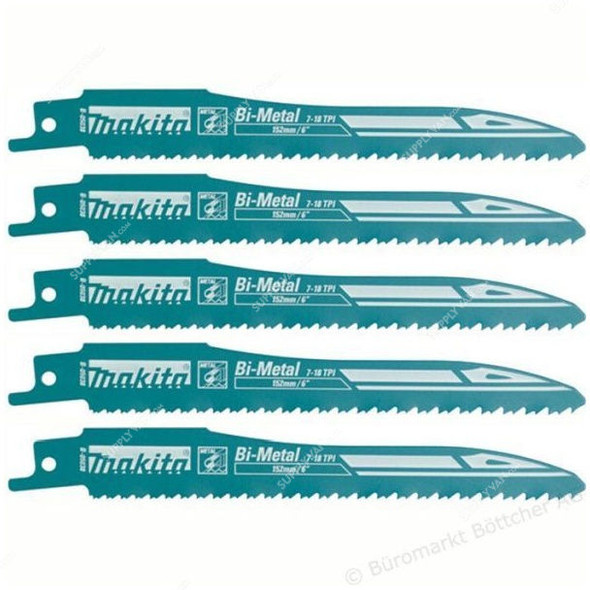 Makita Bi-Metal Reciprocating Saw Blade, B-05038, 152MM, PK5