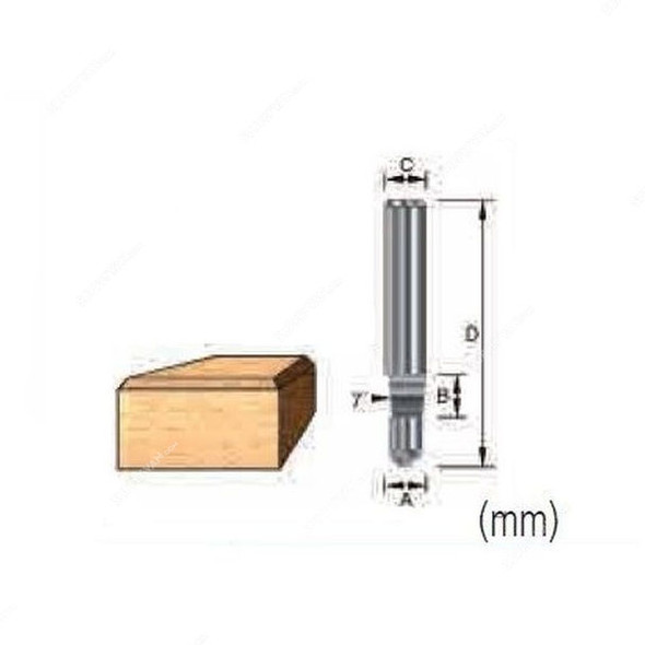 Makita Bevel Trim Router Bit, D-12332, 6.35x19MM