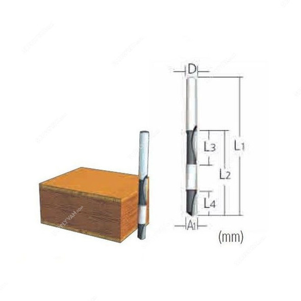 Makita Double Flush Trim Router Bit, 793127-0, 12x60MM