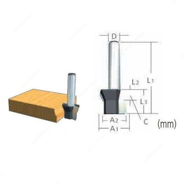 Makita Chamfering Bit, 793072-9, 30x20MM