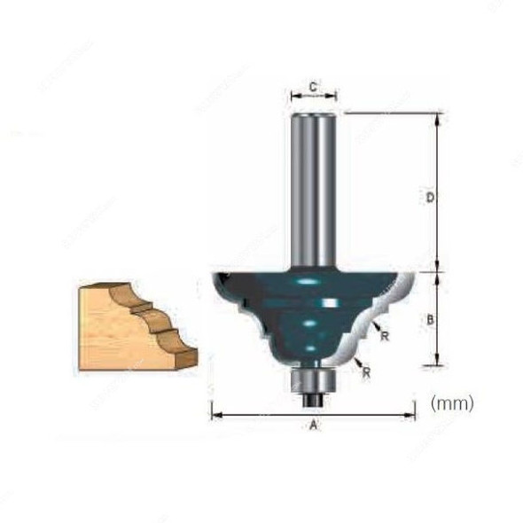 Makita Classic Profile Router Bit, D-11798, 57.15x22.2MM