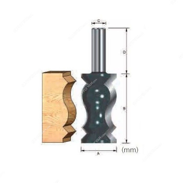 Makita Crown Molding Bit, D-13817, 31.8x57.1MM