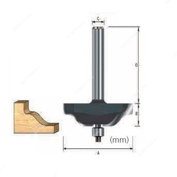 Makita Raised Panel Wavy Bit, D-13384, 76.2x15.9MM