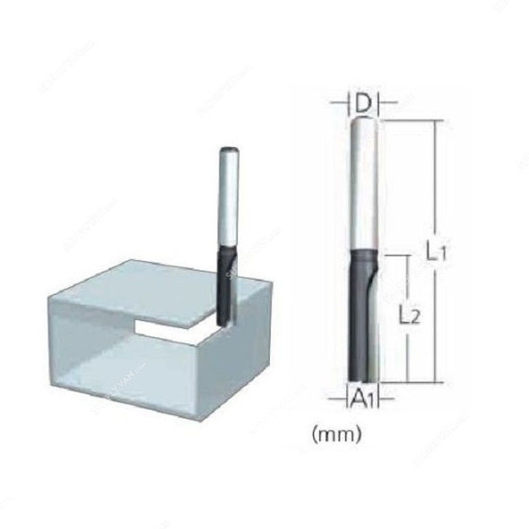 Makita Straight Sash Router Bit, D-16988, 6x18MM