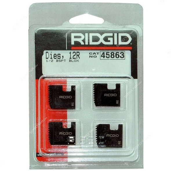 Ridgid Pipe Thread Die Set, 45863, BSPT, 1/2 Inch