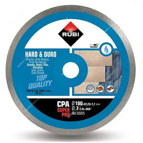 Rubi Diamond Blade, 030925, 180MM