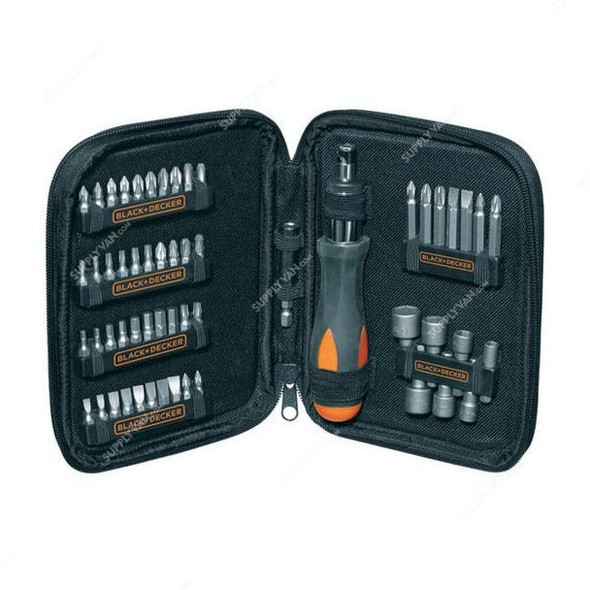 Black And Decker Ratchet Scewdriver Set, A7104-XJ, 56PCS