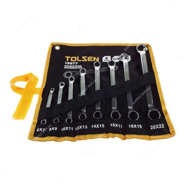 Tolsen Double Ring Spanner Set, 15077, 8PCS