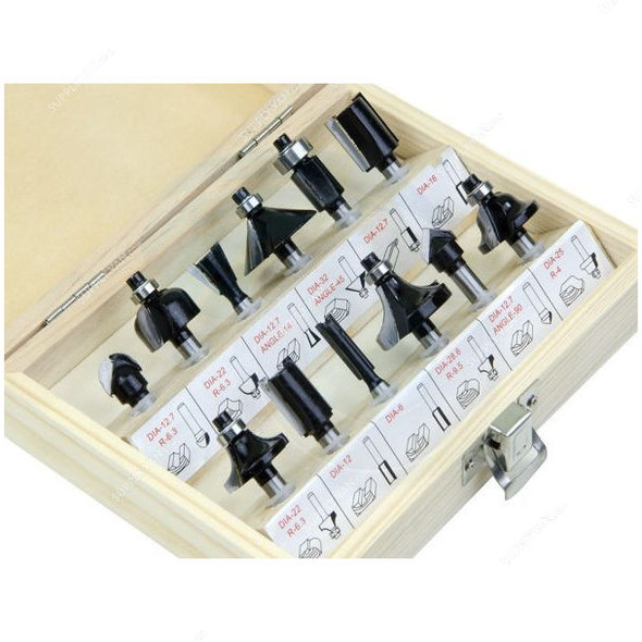 Tolsen Router Bit Set, 75680, 12PCS