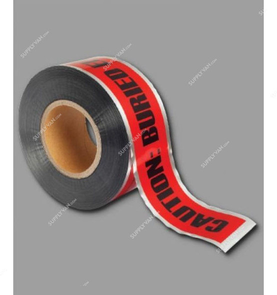 Workman Warning Tape, WT-CH-ELECTRIC-RED-FOIL, Message, 3 Inch x 200 Mtrs