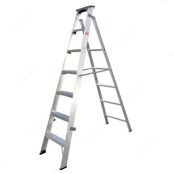 Zamil Step Ladder, DPL-6, Aluminium, 2 Sides, 6 Steps, 1.8 Mtrs, 113 Kg Weight Capacity