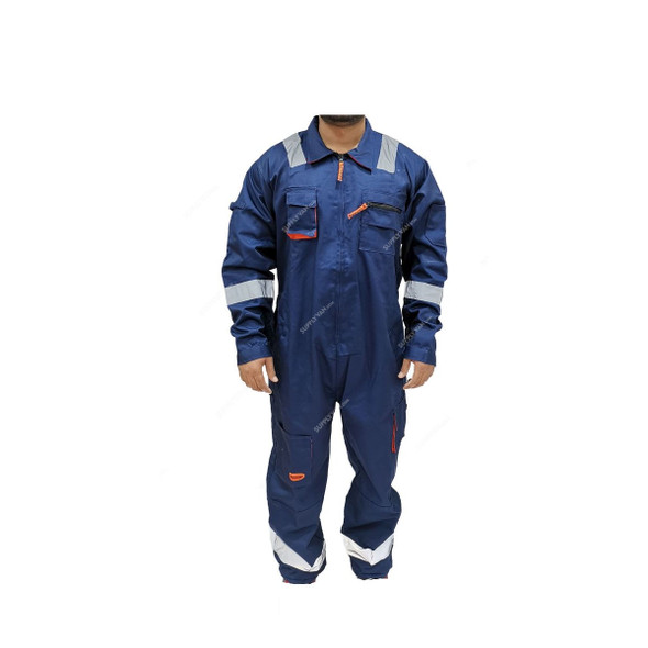 Power Safety Protective Workwear Coverall, 2XL, Navy Blue