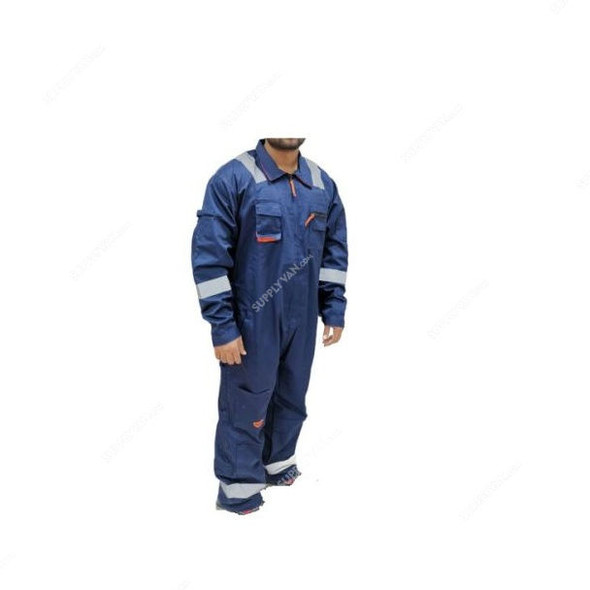 Power Safety Protective Workwear Coverall, 2XL, Navy Blue