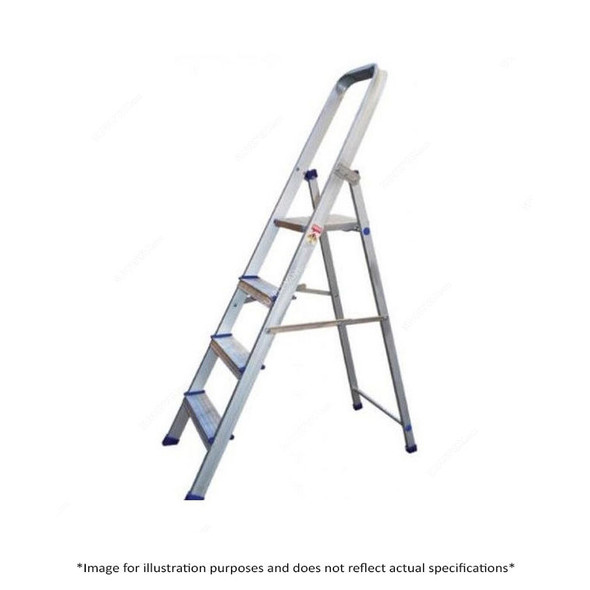 Emc Platform Step Ladder, ESL-04, Aluminum, 1 Side, 4 Steps, 1.2 Mtrs, 90.71 Kgs