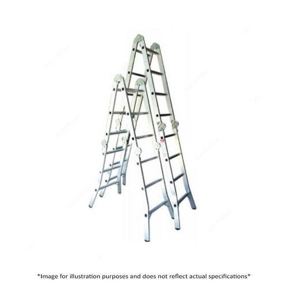 Emc Multi-Purpose Ladder, MPL-08-4X2, Aluminum, 2 Sides, 8 Steps, 2.4 Mtrs, 136.07 Kgs