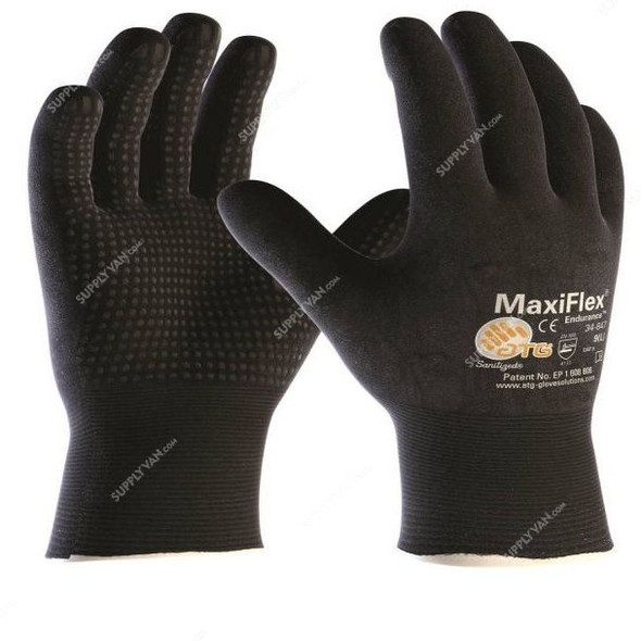 ATG Drivers Style Gloves, 34-847, MaxiFlex Endurance, XS, Black