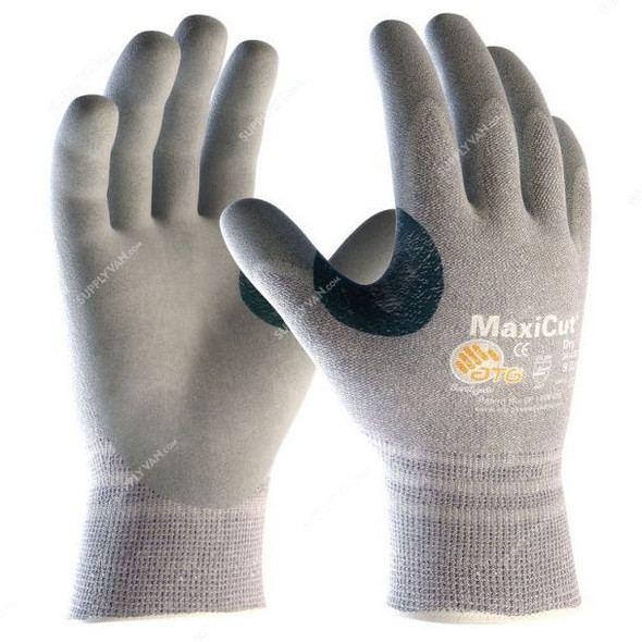 ATG Cut-Resistant Gloves, 34-470, MaxiCut, XS, Grey