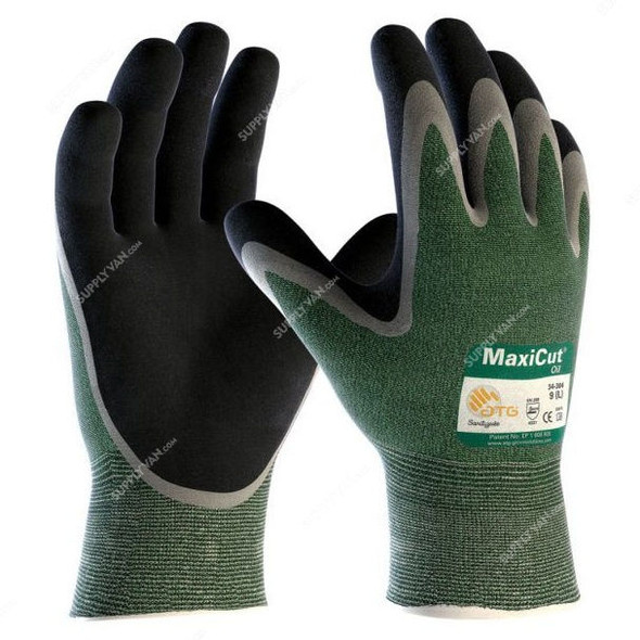 ATG Cut-Resistant Gloves, 34-304, MaxiCut Oil, XS, Green