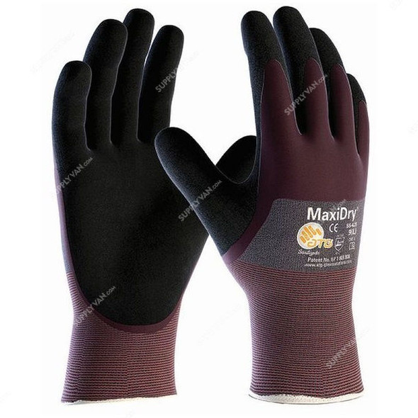 ATG Safety Gloves, 56-425, Maxidry, XS, Purple and Black