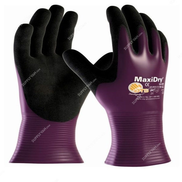 ATG Safety Gloves, 56-426, Maxidry, S, Purple