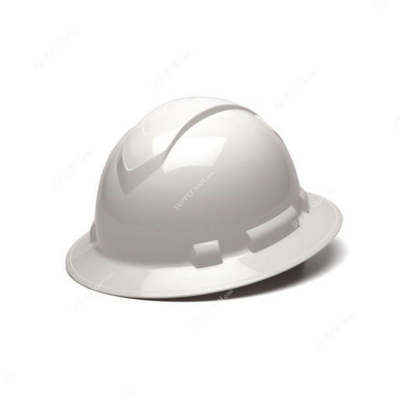 Pyramex Safety Helmet, HP54110, Full Brim, White