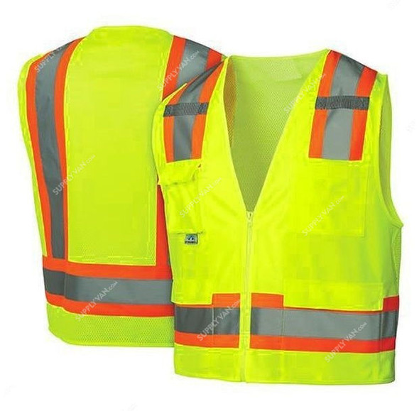 Pyramex High Visibility Safety Vest, RVZ2400, Lime, M