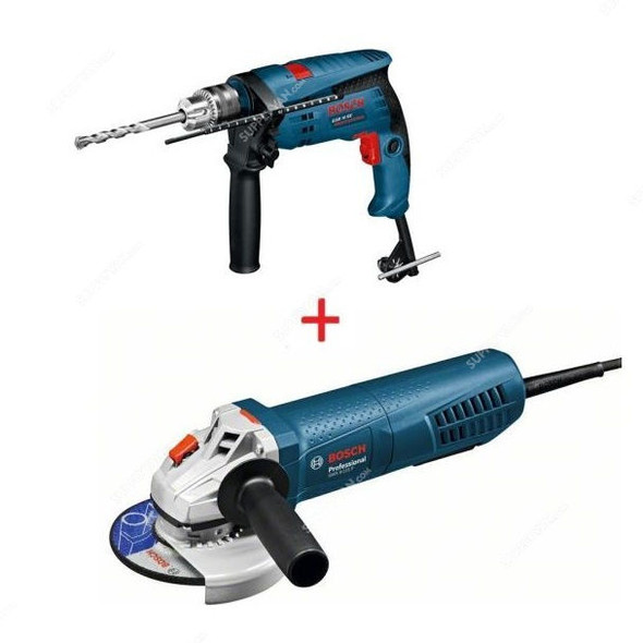 Bosch Impact Drill With Angle Grinder, GSB-16-RE+GWS-9-115, 701W