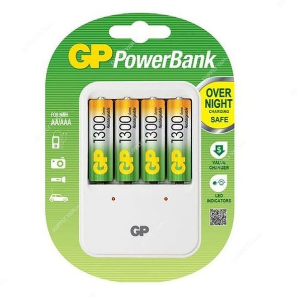 GP Cordless Battery Charger, GPPB420BS210B-2EE4, 120-230VAC