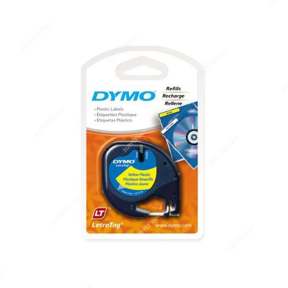 Dymo Label Tape, DYS0721620, LetraTag, 4 Mtrs