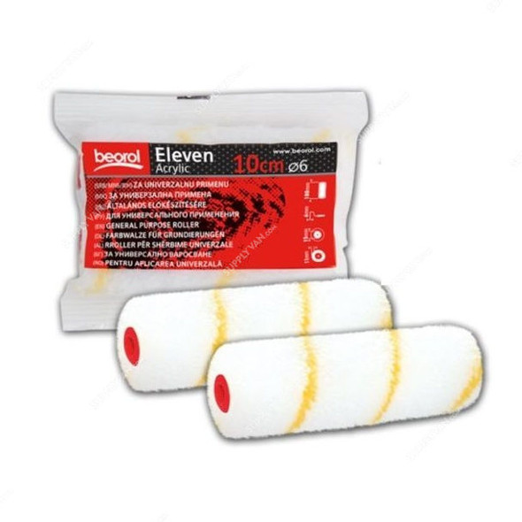 Beorol Paint Roller Cover, RELR10K2, Eleven, White and Yellow
