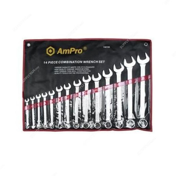 Ampro Combination Wrench Set, T-40186, 14PCS