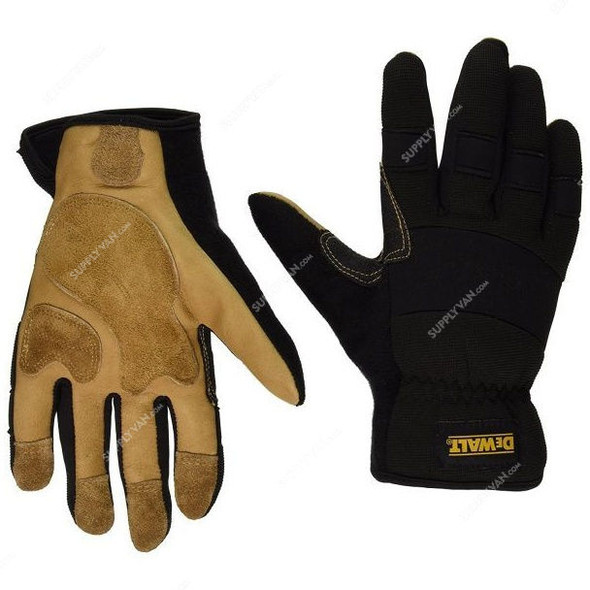 Dewalt Slip-on Gloves, DPG212L, L, Black and Brown